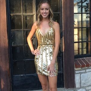 Gold sequin dress